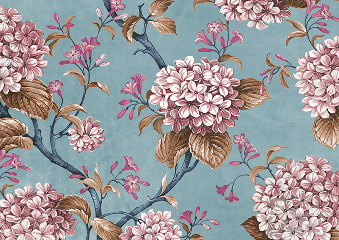 Bouquet Velvet, Cornflower - Made to Measure Curtain - Image 9